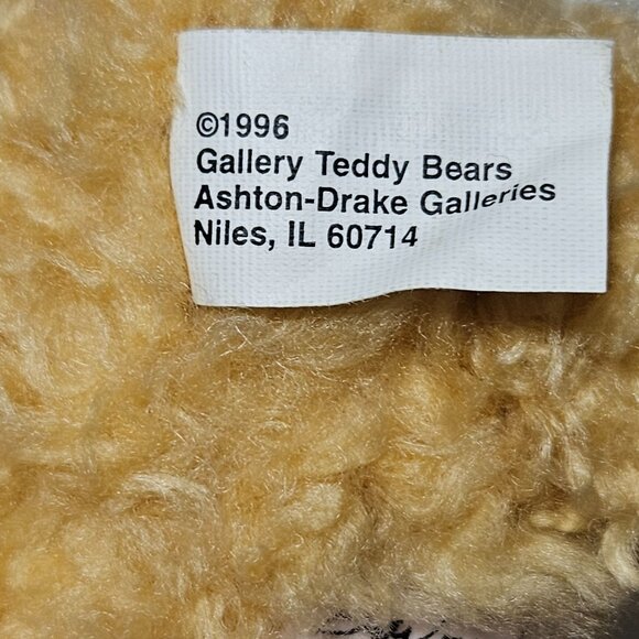Vintage 90s Gallery Teddy Bears 10 Inch Posable Arms Legs Dress Plush 0702 Toy - Picture 11 of 12